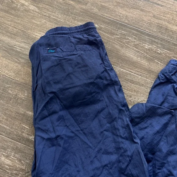 Vintage Christian Dior windbreaker pants navy blue L - Picture 2 of 5